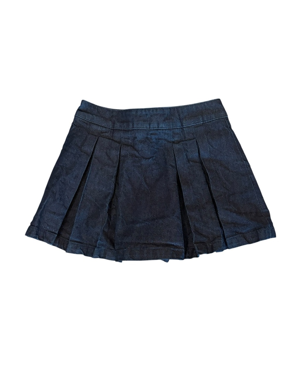 Express Pleated Denim High Waist Mini Skirt Womens Size 6